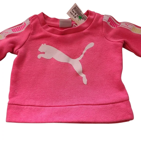 Puma‎ Outfit Newborn Sweatshirt And Pants Pink And Gray - Picture 3 of 15
